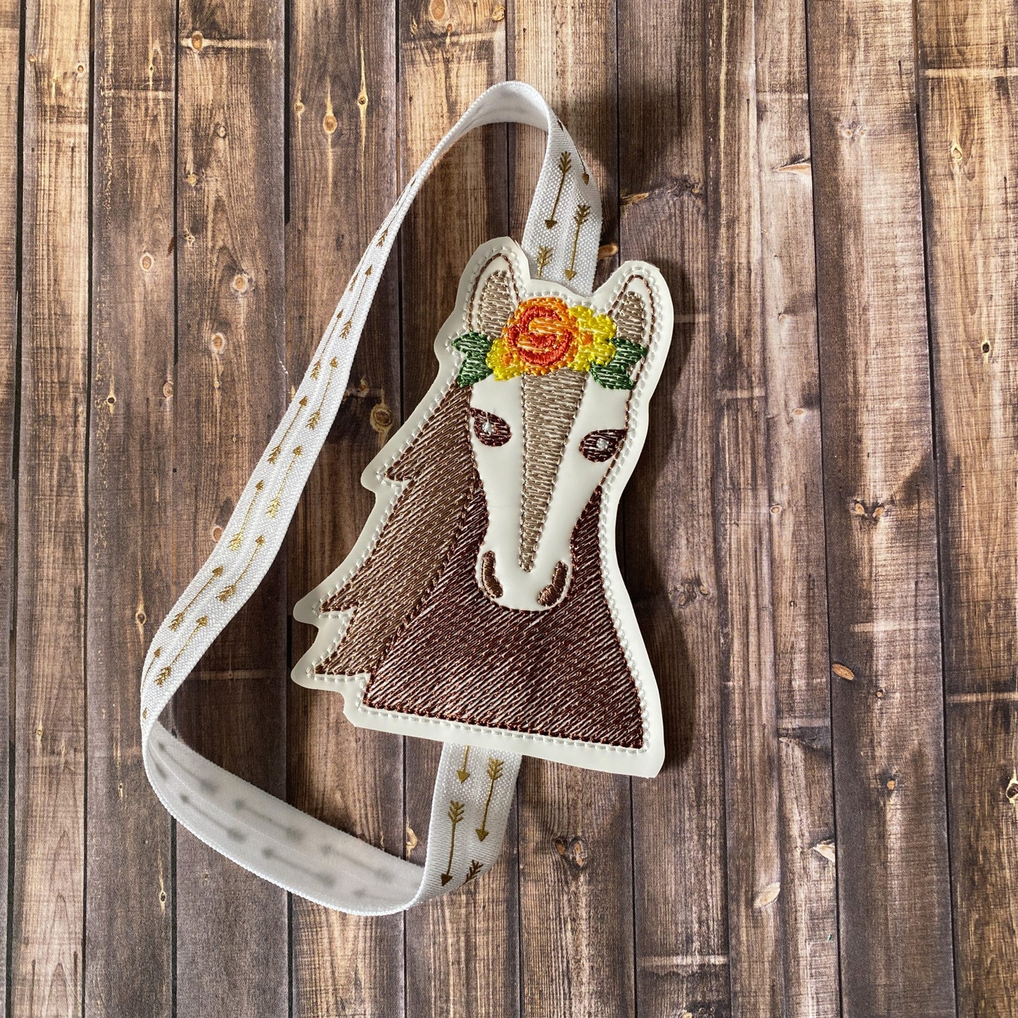 Floral Horse Book Band - Embroidery Design, Digital File