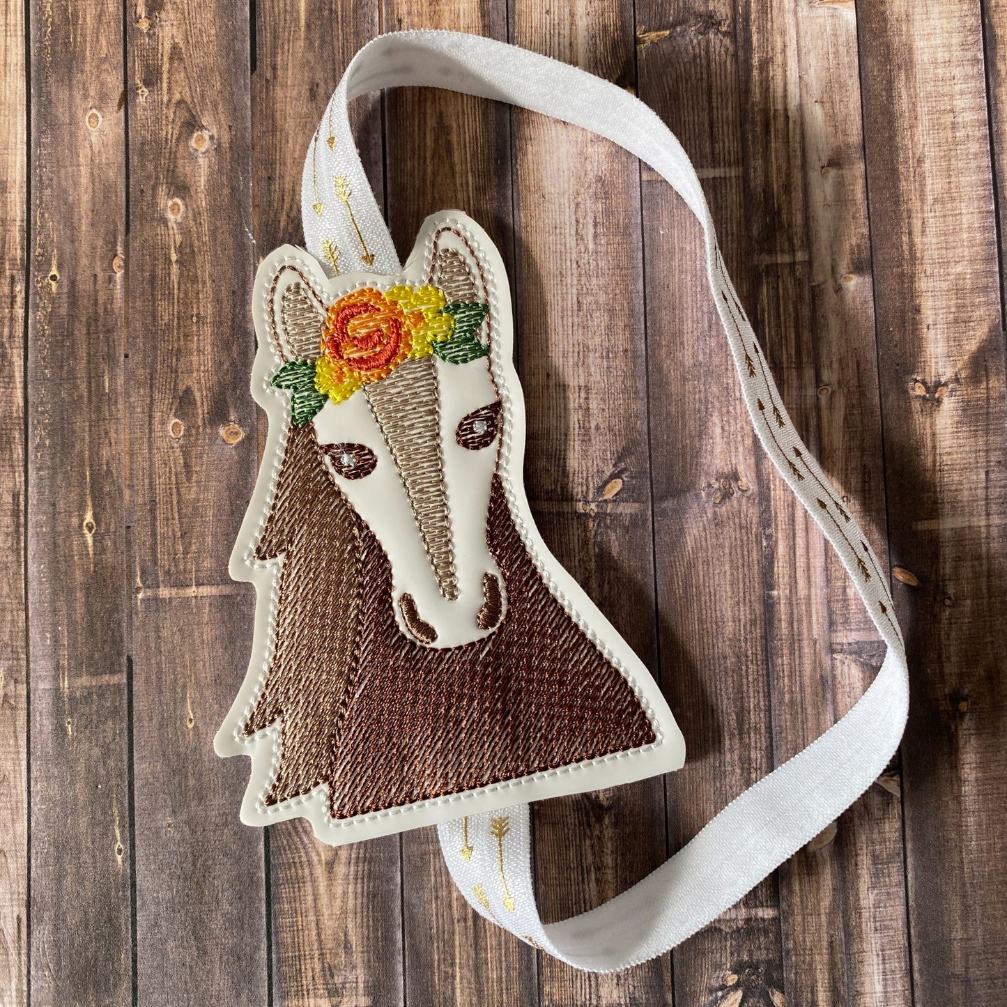 Floral Horse Book Band - Embroidery Design, Digital File
