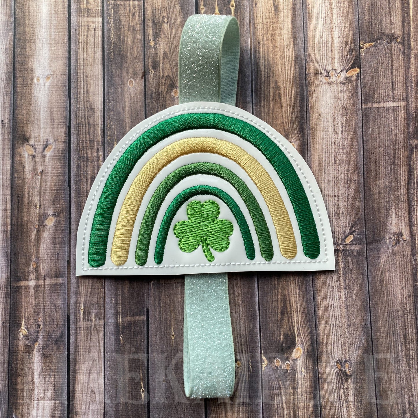 Boho Rainbow Shamrock Book Band - Embroidery Design, Digital File