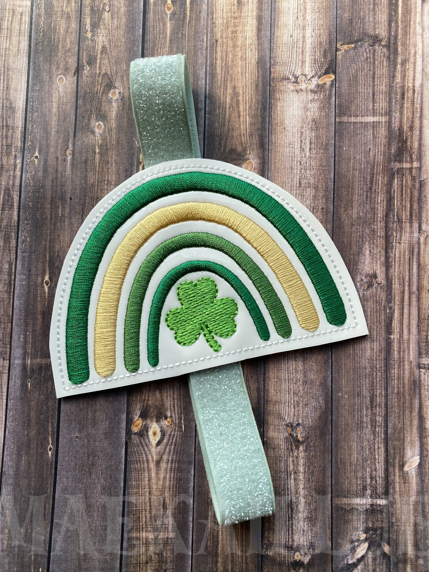 Boho Rainbow Shamrock Book Band - Embroidery Design, Digital File