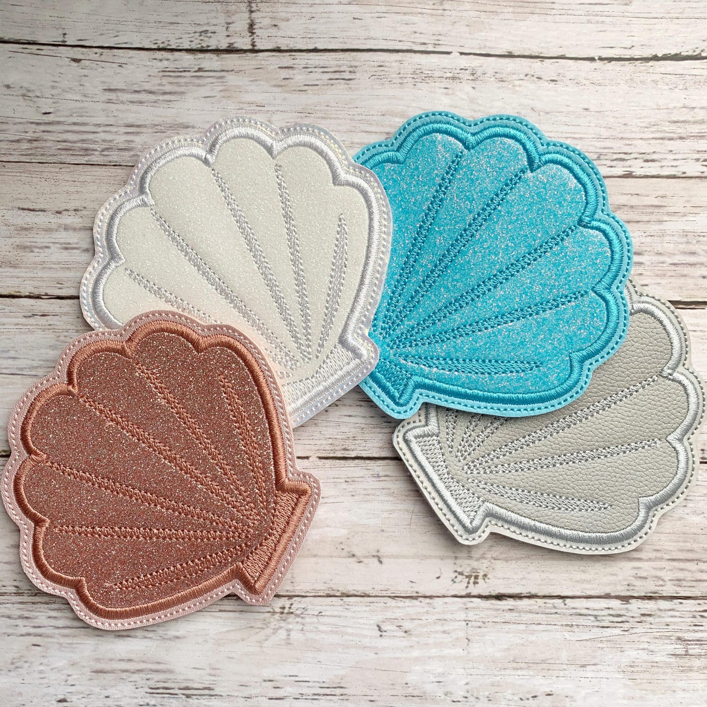 Applique Seashell Coaster 4x4 - DIGITAL Embroidery DESIGN