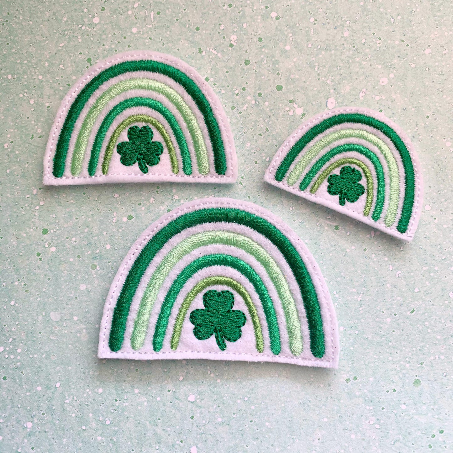 Boho Rainbow Shamrock Felties - 3 sizes - Digital Embroidery Design