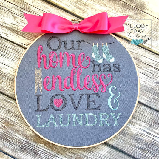 Love and Laundry - 3 sizes- Digital Embroidery Design