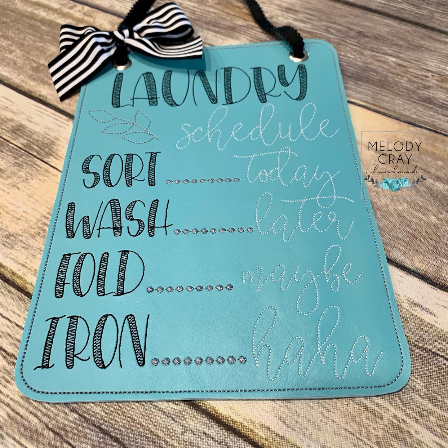 Laundry Schedule Hanger - 3 sizes - Digital Embroidery Design