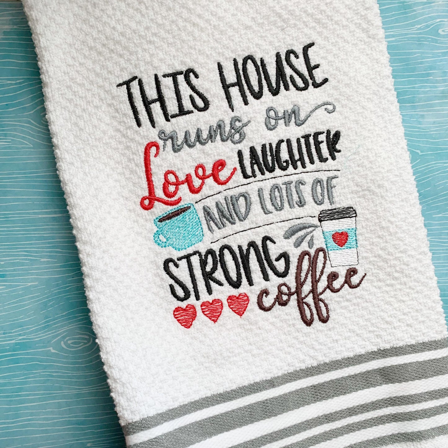 Laughter and lots of Coffee  - 2 sizes- Digital Embroidery Design