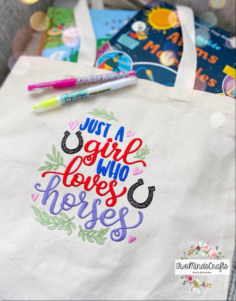 Just a Girl Who Loves Horses- 3 sizes- Digital Embroidery Design