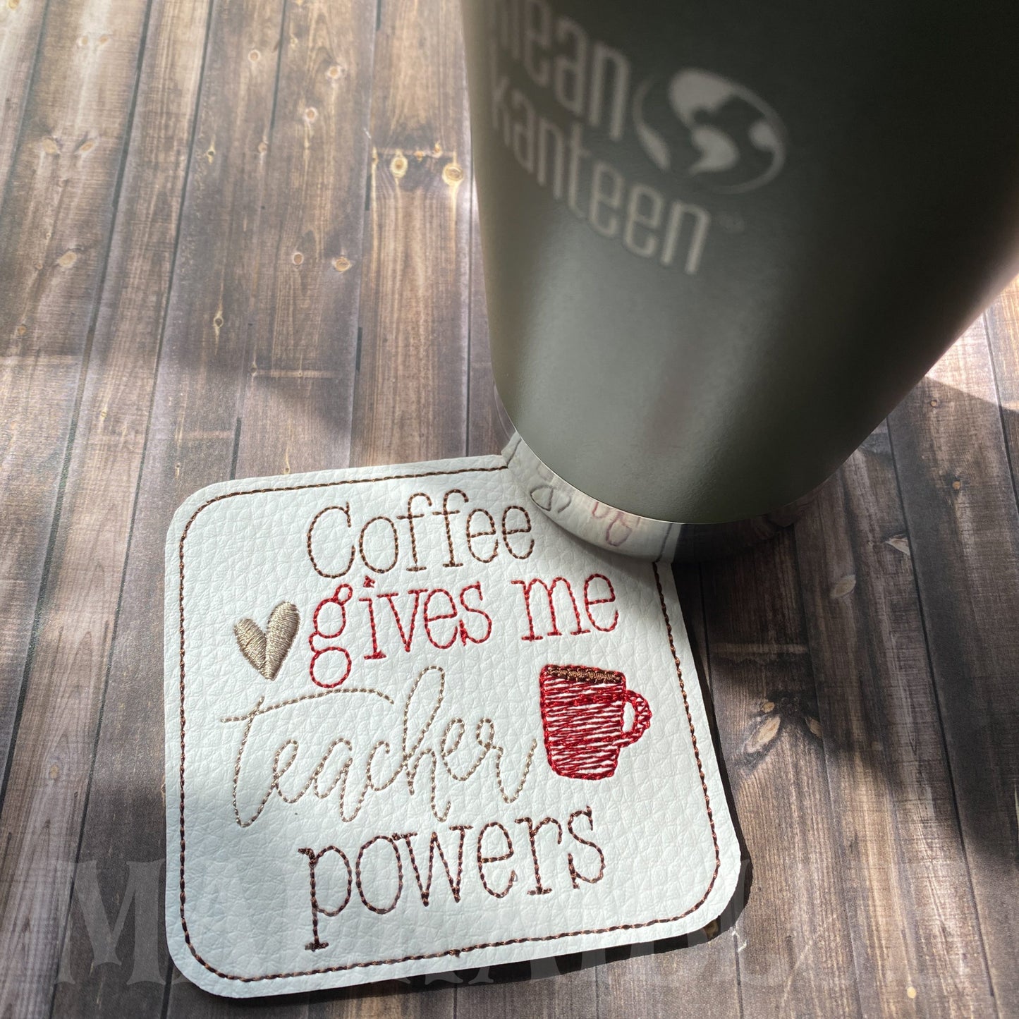 Coffee Teacher Powers Coaster 4x4 - DIGITAL Embroidery DESIGN