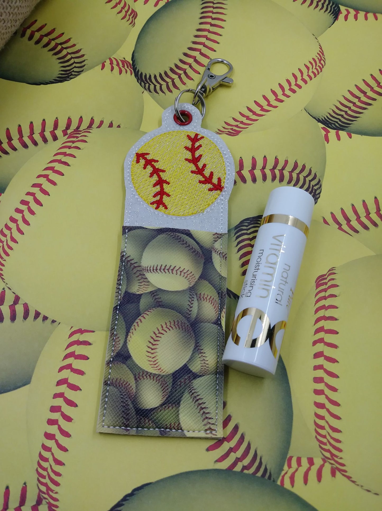 Baseball Lip Balm Holders 5x7 - DIGITAL Embroidery DESIGN