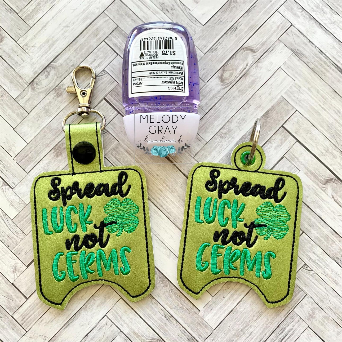Spread Luck Not Germs Sanitizer Holders - DIGITAL Embroidery DESIGN