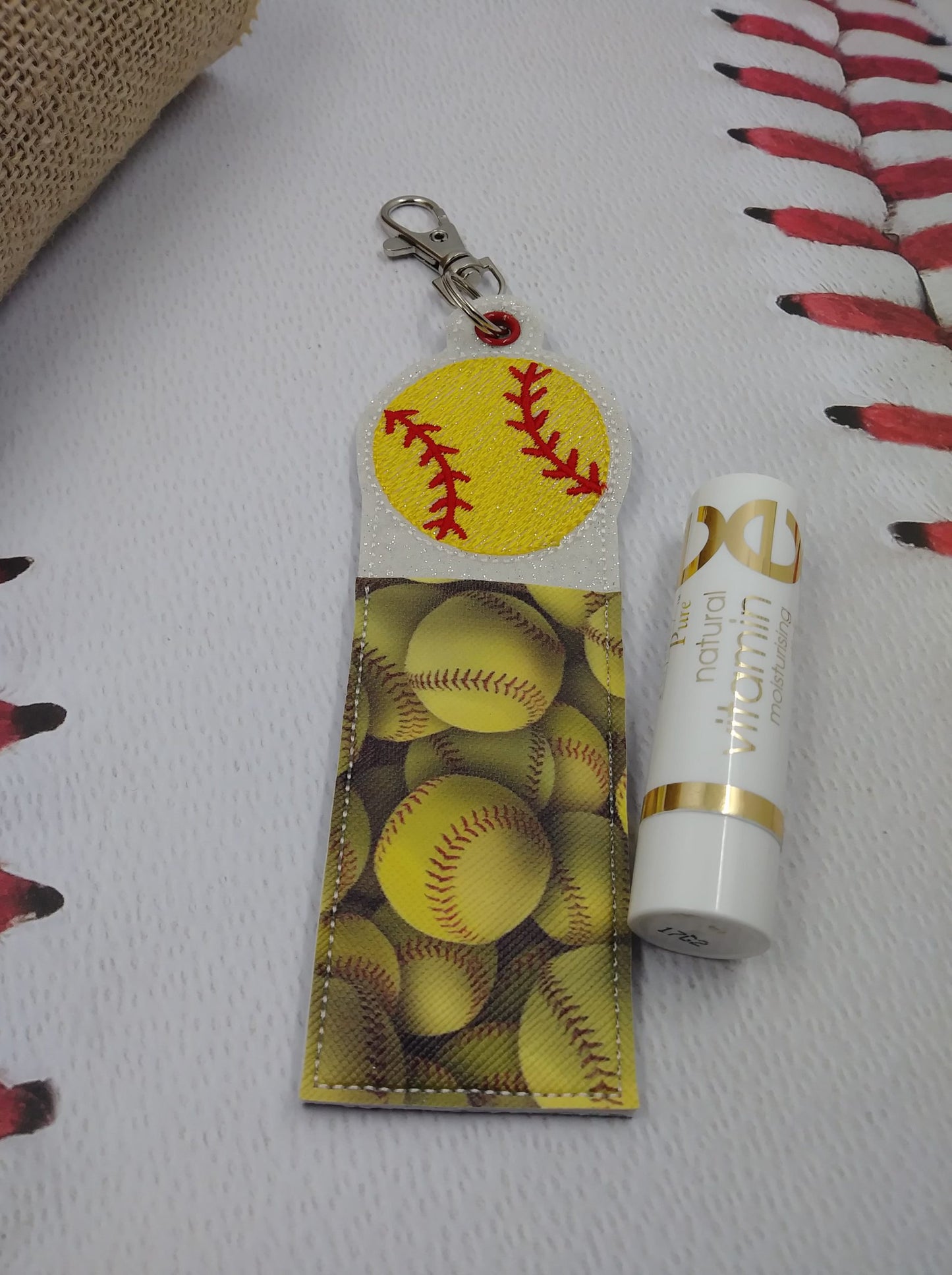 Baseball Lip Balm Holders 5x7 - DIGITAL Embroidery DESIGN