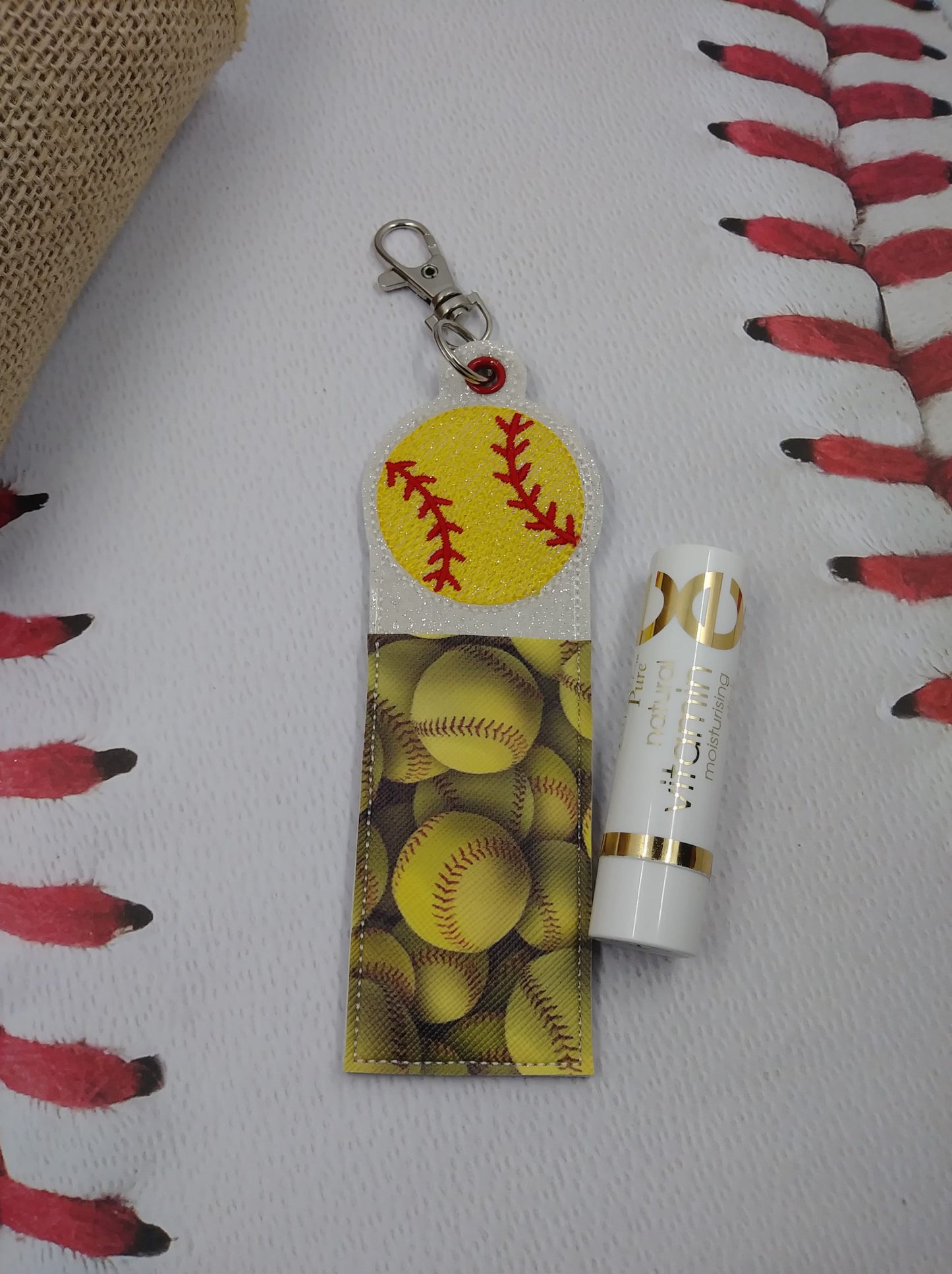 Baseball Lip Balm Holders 5x7 - DIGITAL Embroidery DESIGN