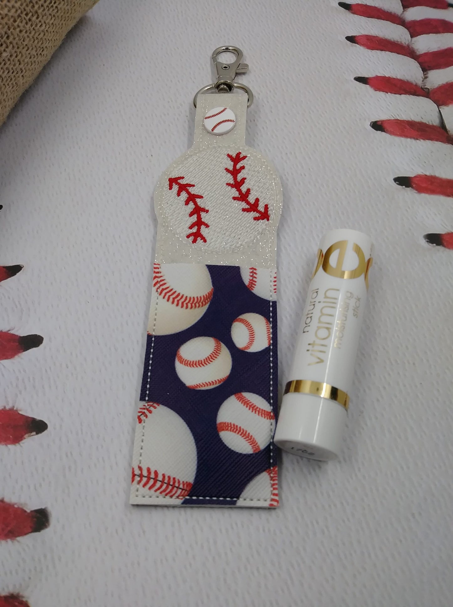 Baseball Lip Balm Holders 5x7 - DIGITAL Embroidery DESIGN