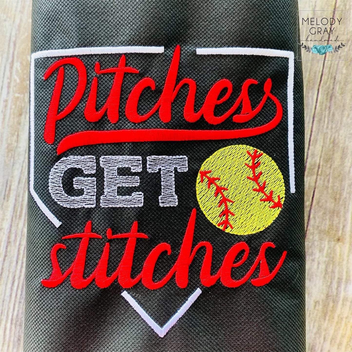 Pitches Get Stitches - 3 sizes- Digital Embroidery Design