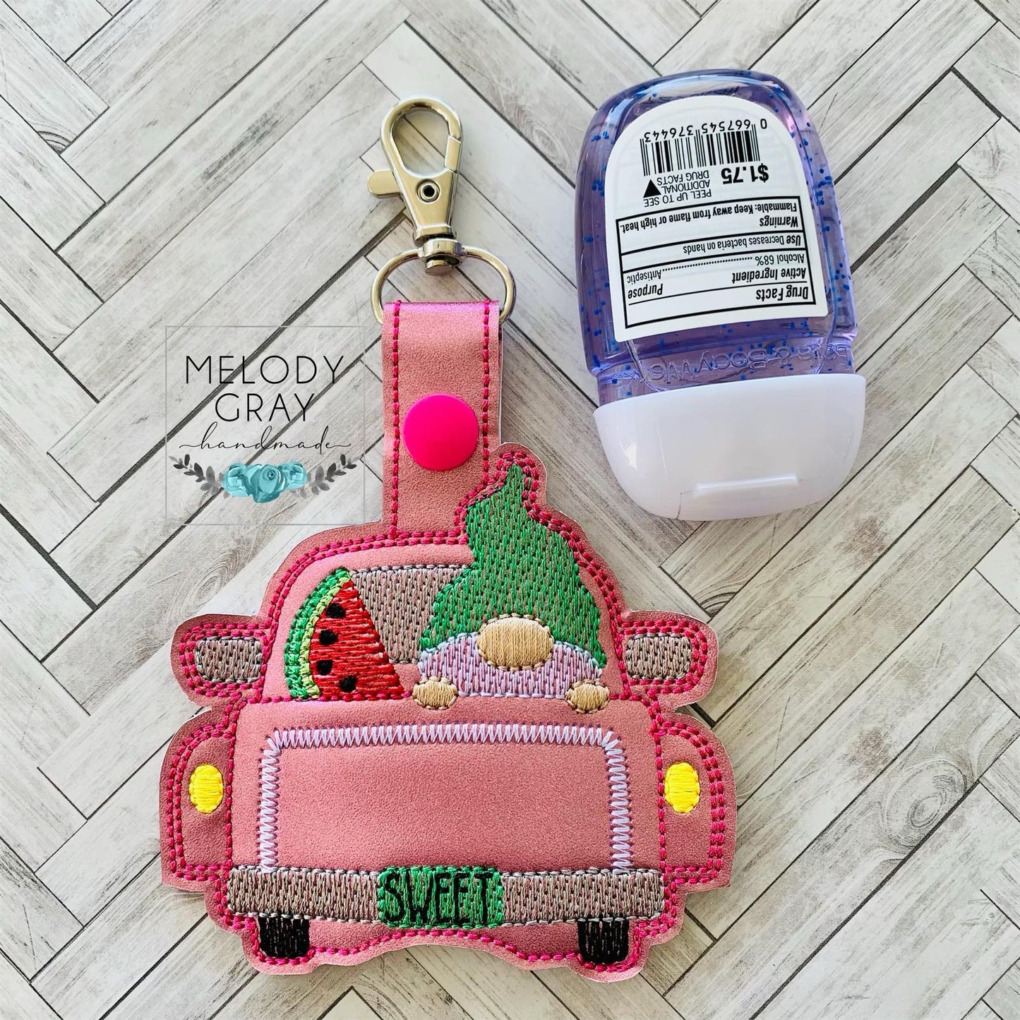Gnome Truck Sanitizer Holder - DIGITAL Embroidery DESIGN