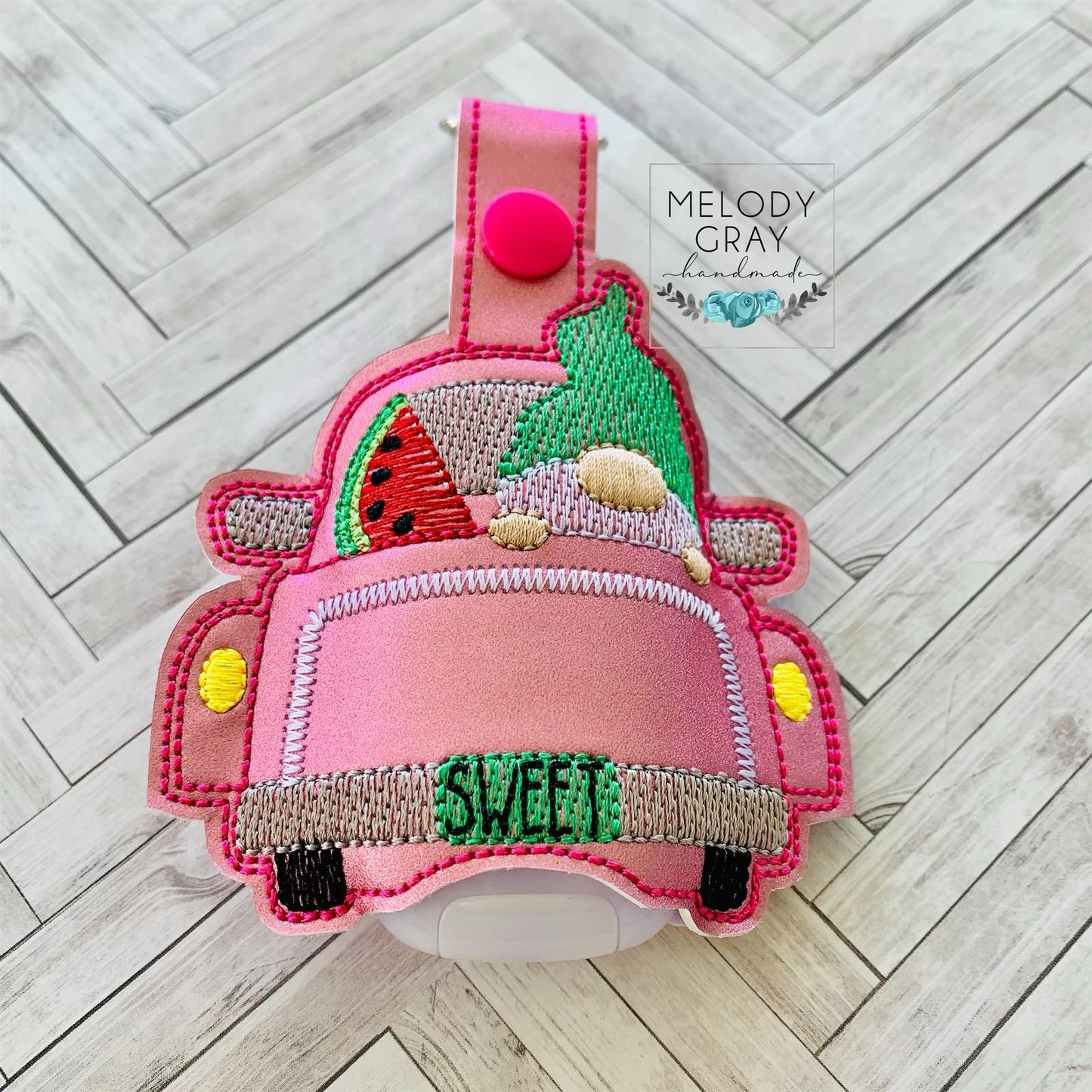 Gnome Truck Sanitizer Holder - DIGITAL Embroidery DESIGN
