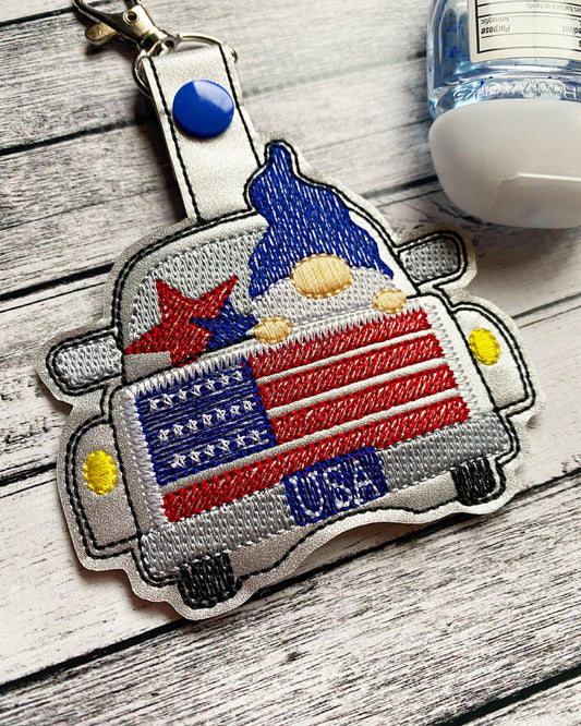 Gnome Truck USA Sanitizer Holder - DIGITAL Embroidery DESIGN