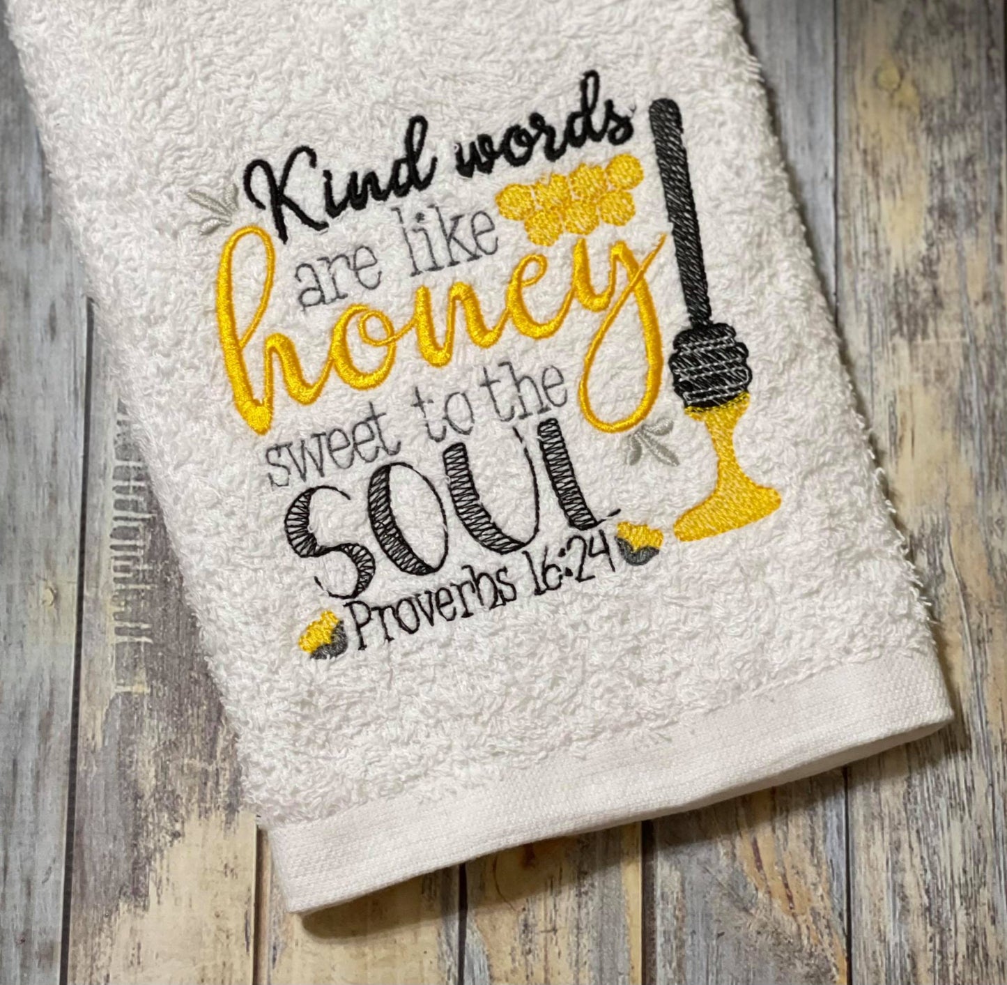 Kind Words are like Honey - 3 sizes- Digital Embroidery Design