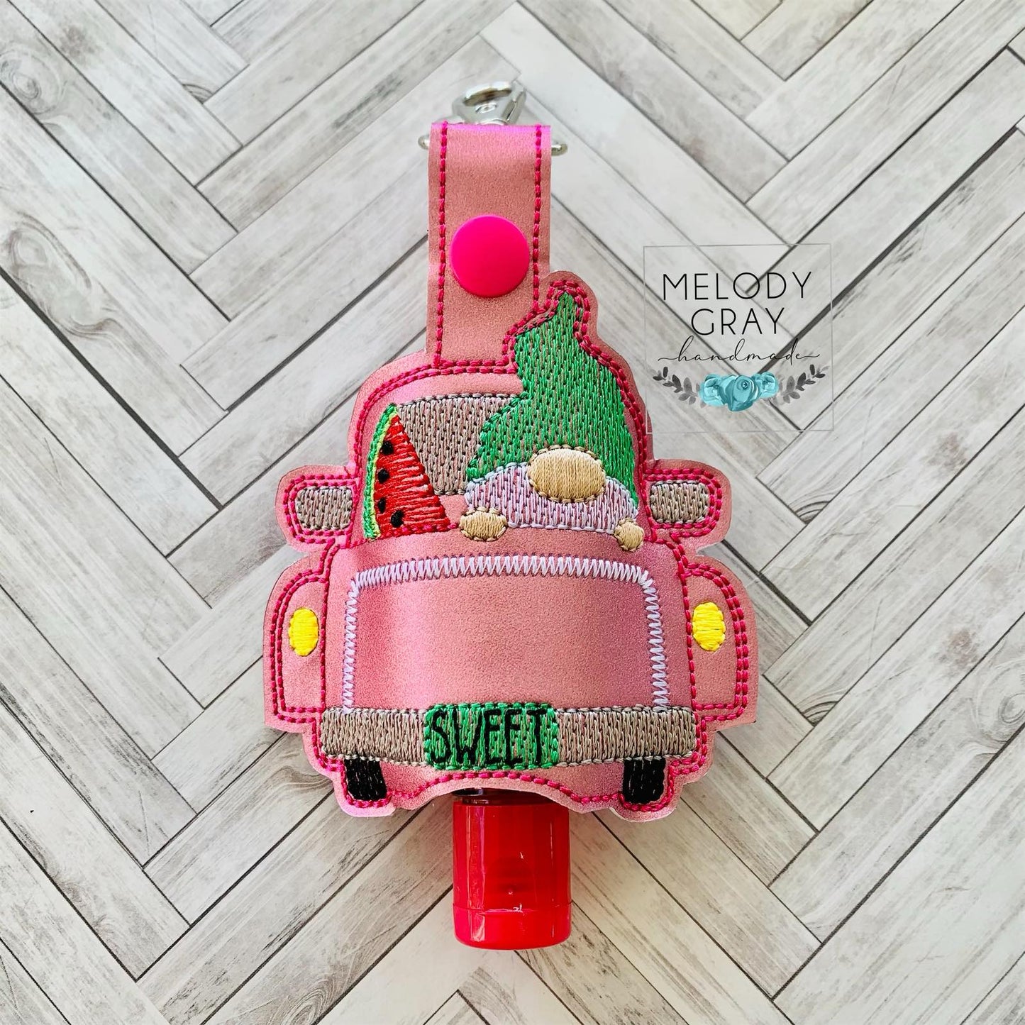 Gnome Truck Sanitizer Holder - DIGITAL Embroidery DESIGN