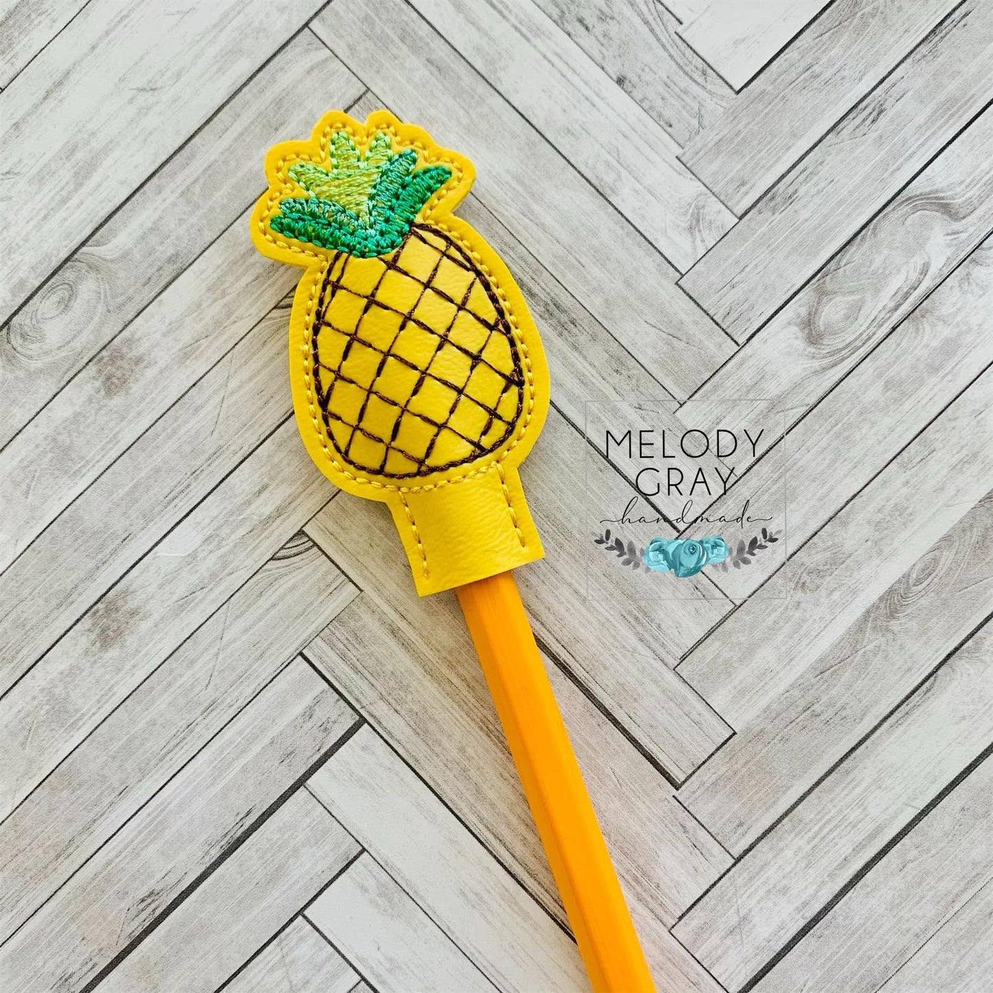 Pineapple Pencil Toppers 4x4 and 5x7 included- DIGITAL Embroidery DESIGN