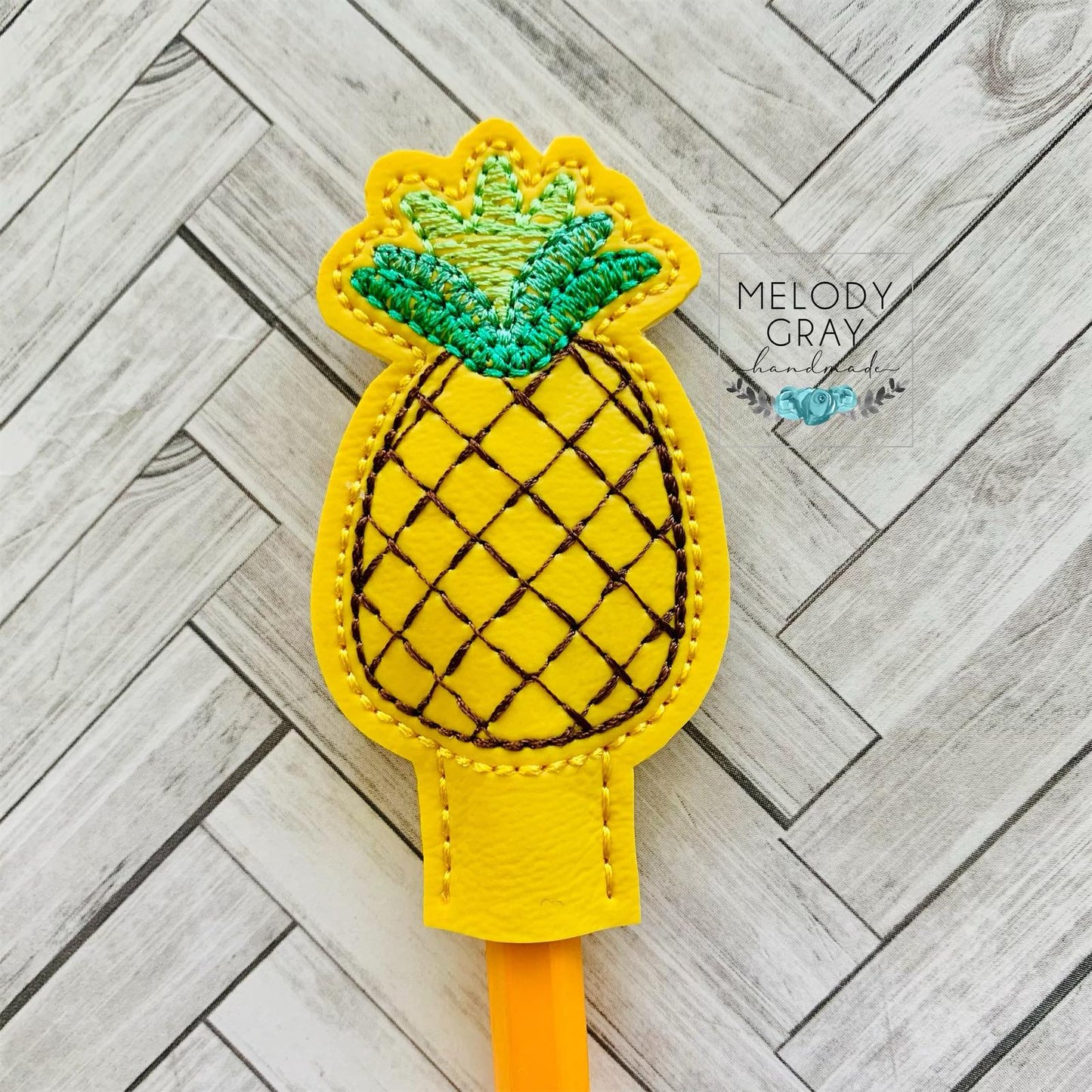 Pineapple Pencil Toppers 4x4 and 5x7 included- DIGITAL Embroidery DESIGN