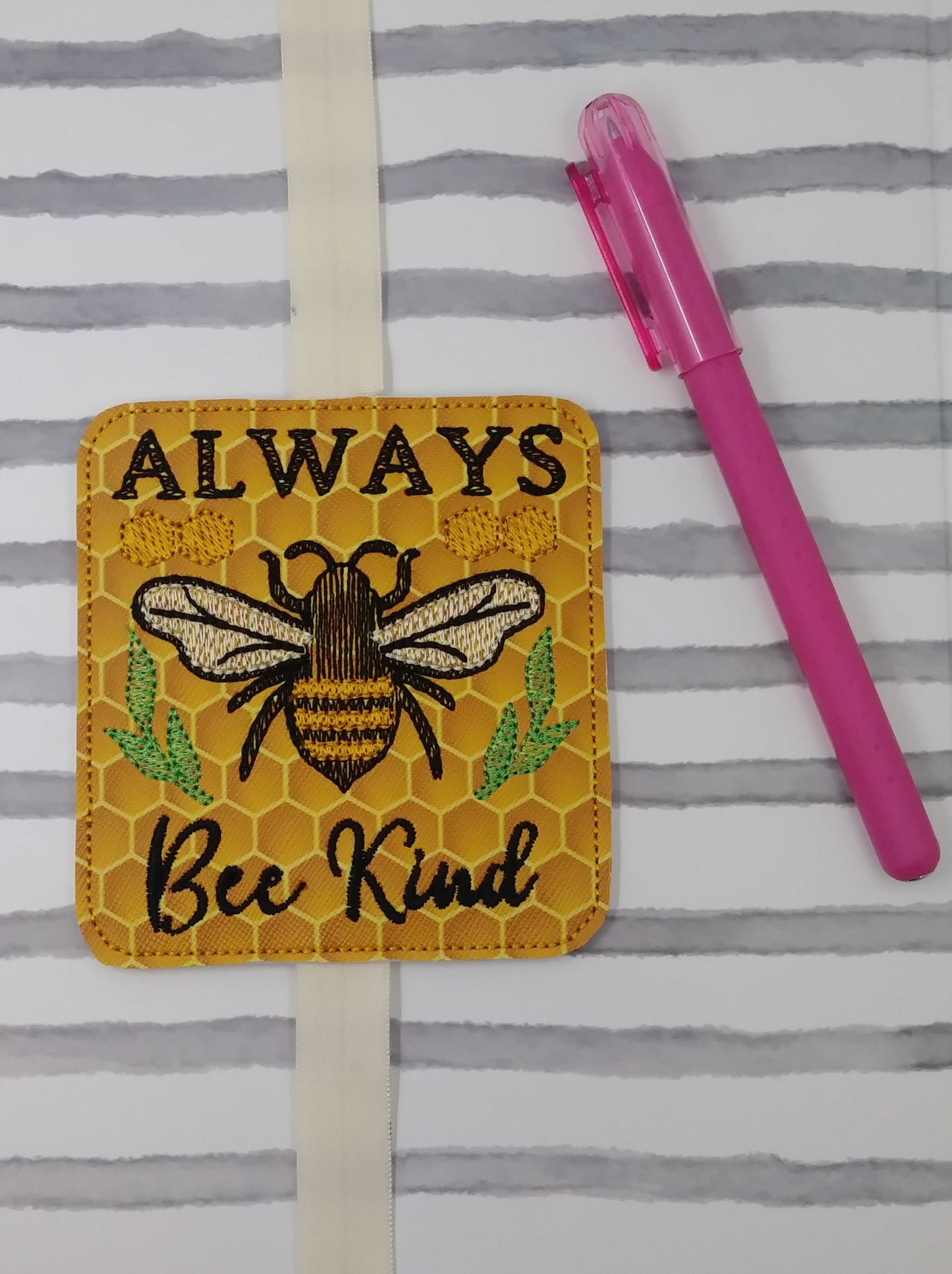 Always Bee Kind Book Band - Embroidery Design, Digital File