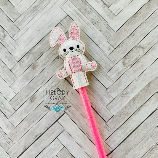 Sitting Bunny Pencil Toppers 4x4 and 5x7 included- DIGITAL Embroidery DESIGN