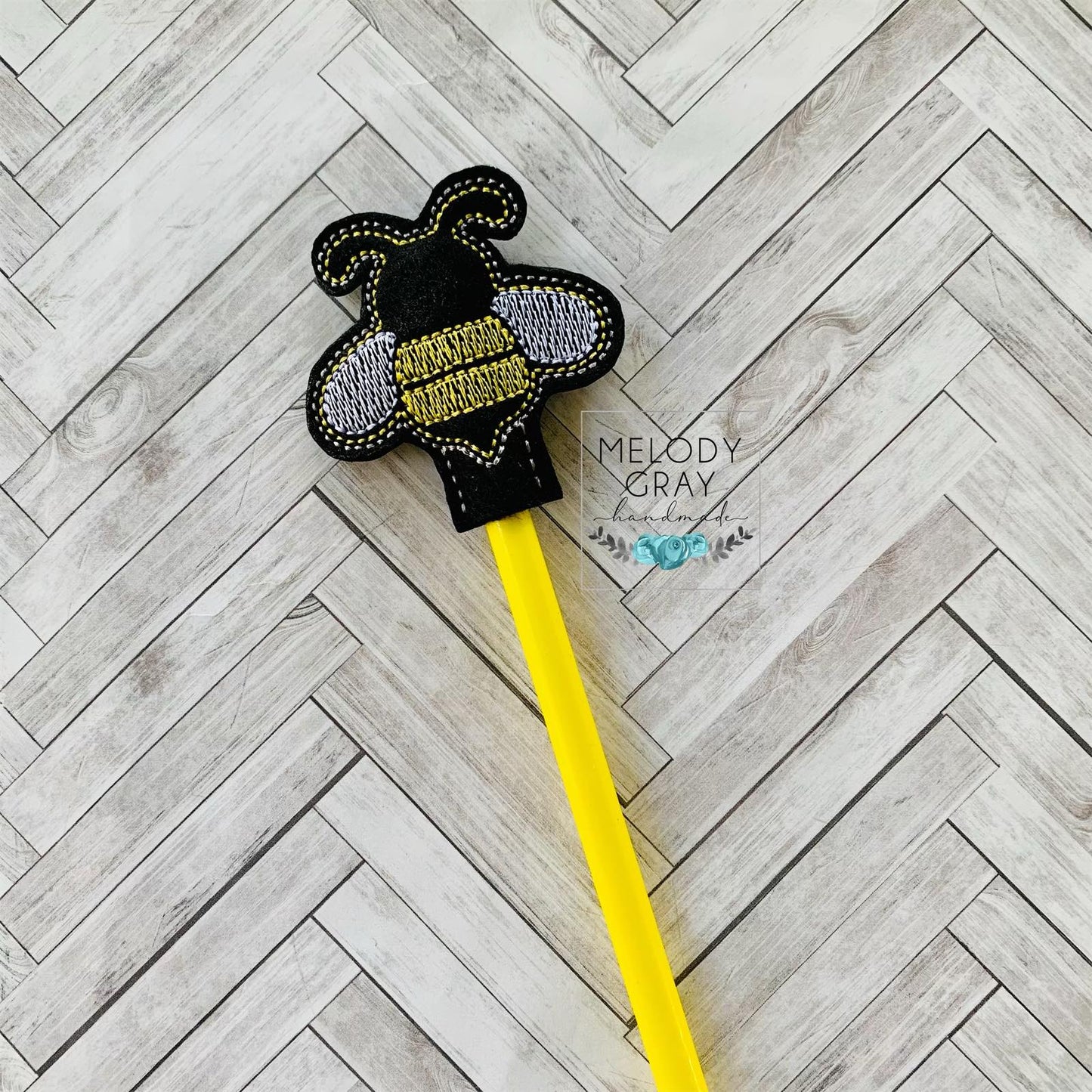 Bee Pencil Toppers 4x4 and 5x7 included- DIGITAL Embroidery DESIGN