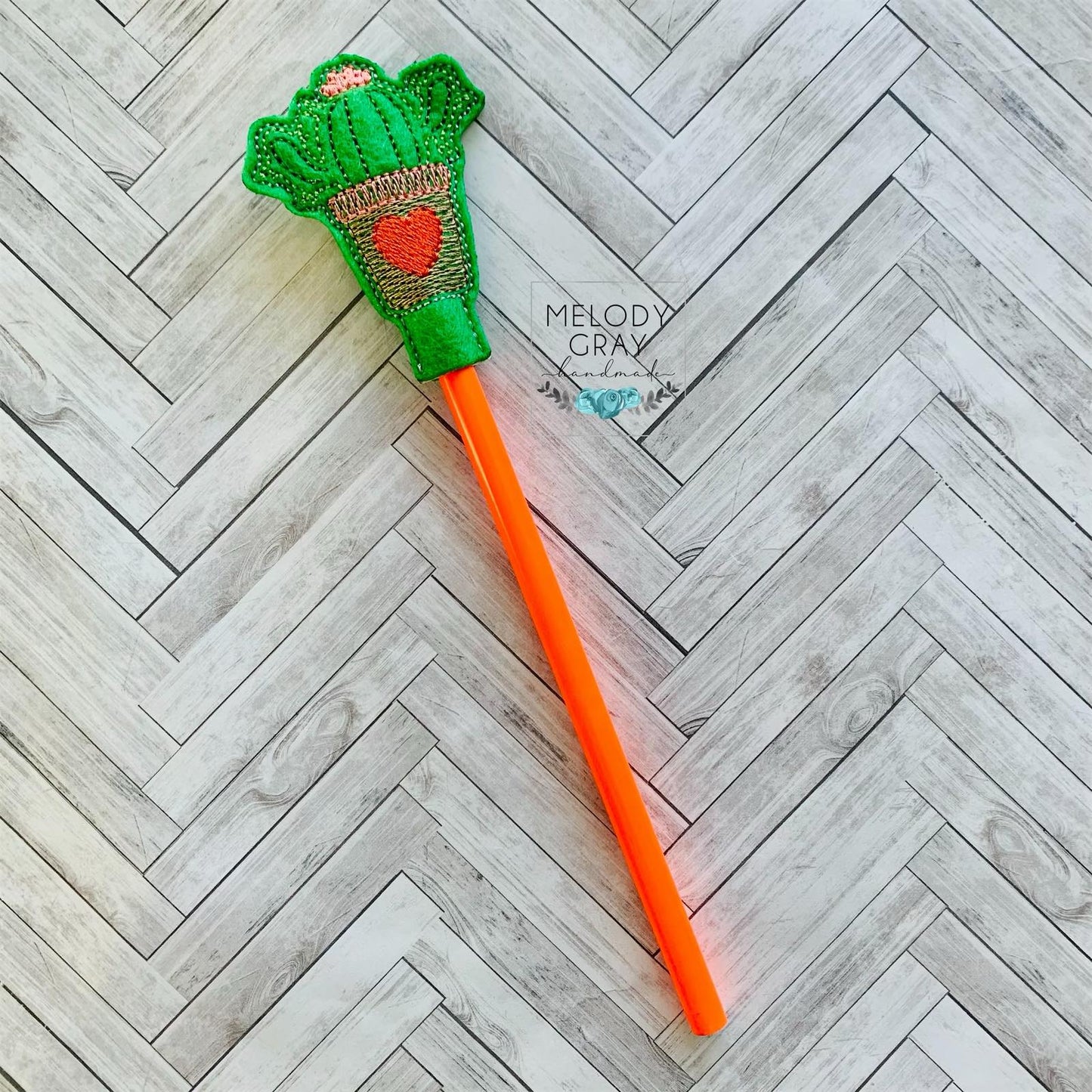 Cactus Pencil Toppers 4x4 and 5x7 included- DIGITAL Embroidery DESIGN