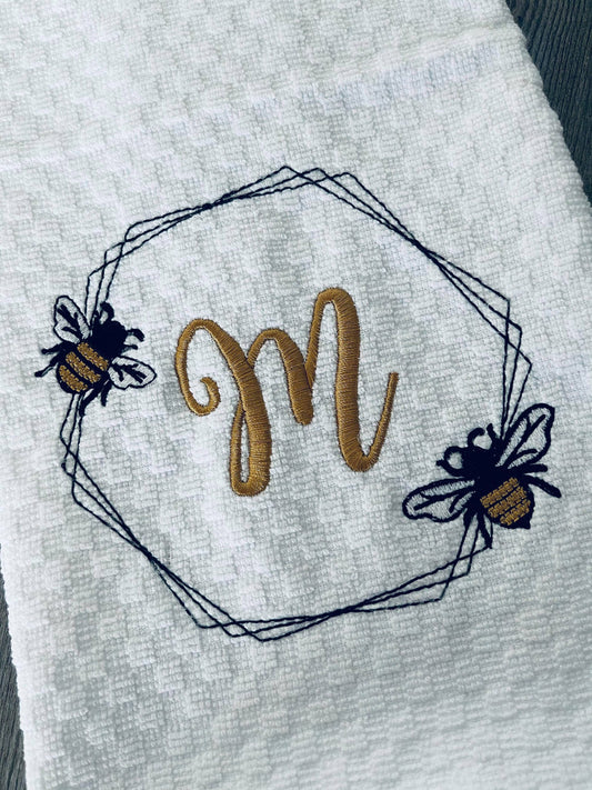 Bee Frame #1 - 4 sizes- Digital Embroidery Design