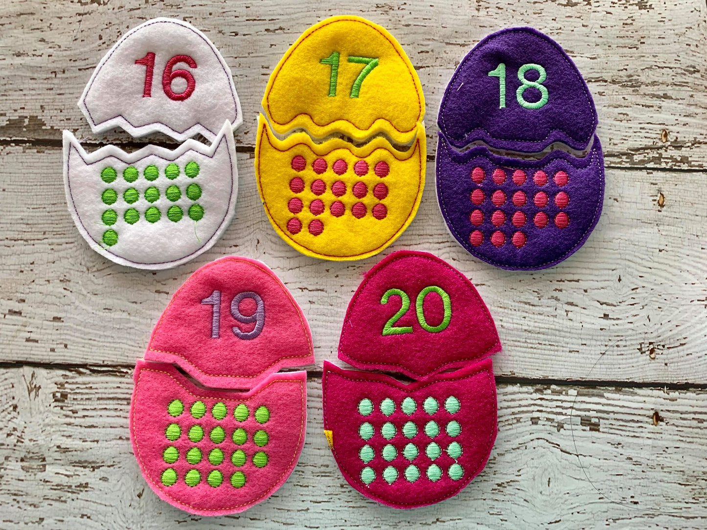 Egg Number Matching Puzzle Set - Digital Embroidery Design
