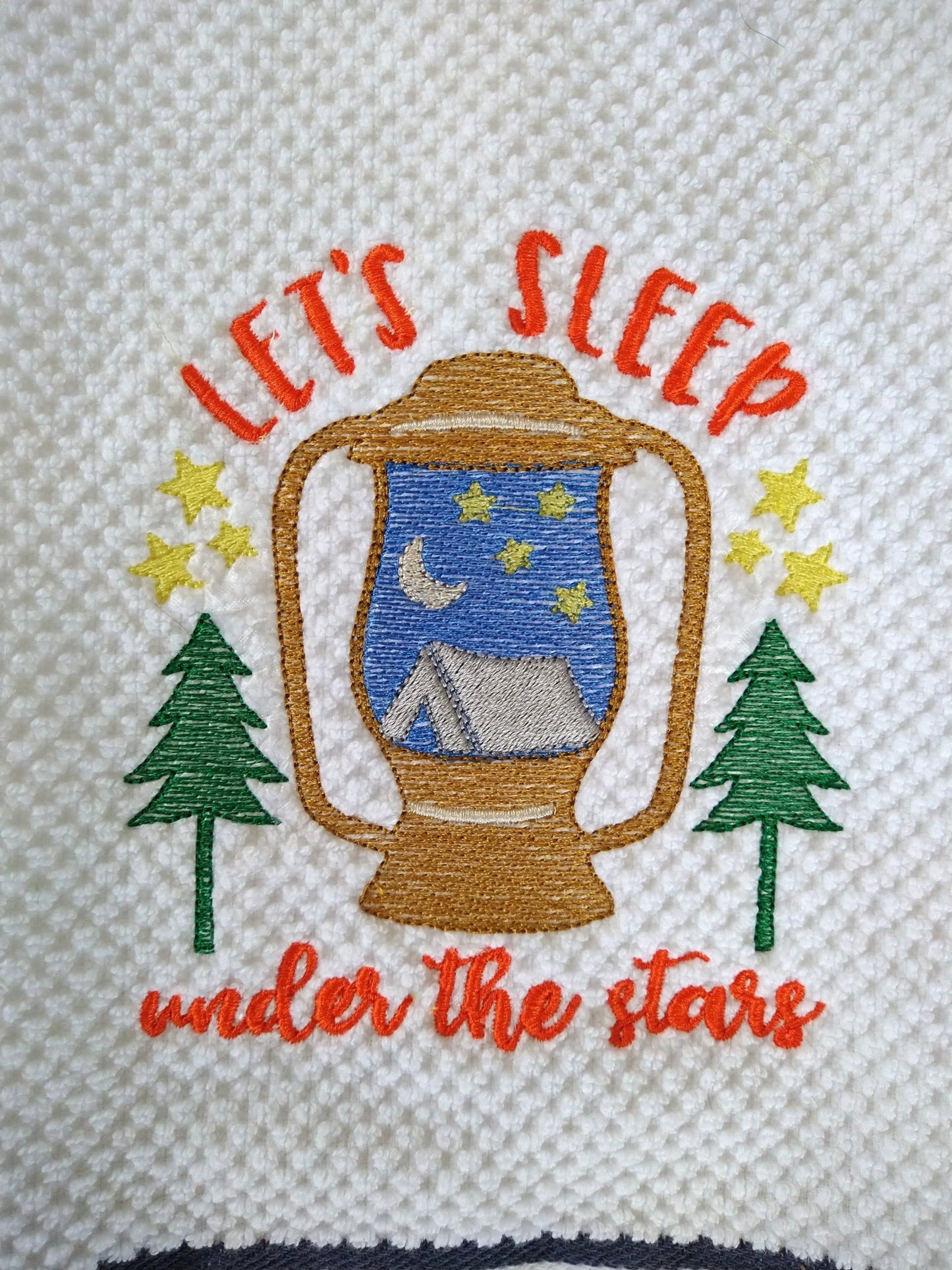 Let's Sleep Under The Stars - 3 sizes- Digital Embroidery Design