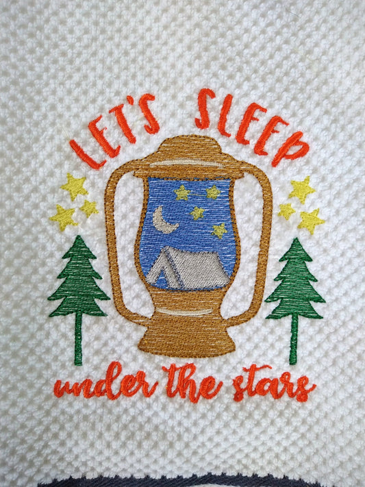Let's Sleep Under The Stars - 3 sizes- Digital Embroidery Design