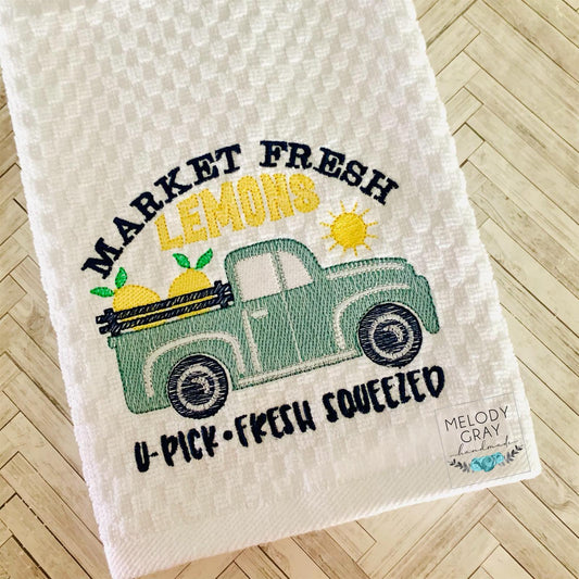 Market Fresh Lemons - 3 sizes- Digital Embroidery Design