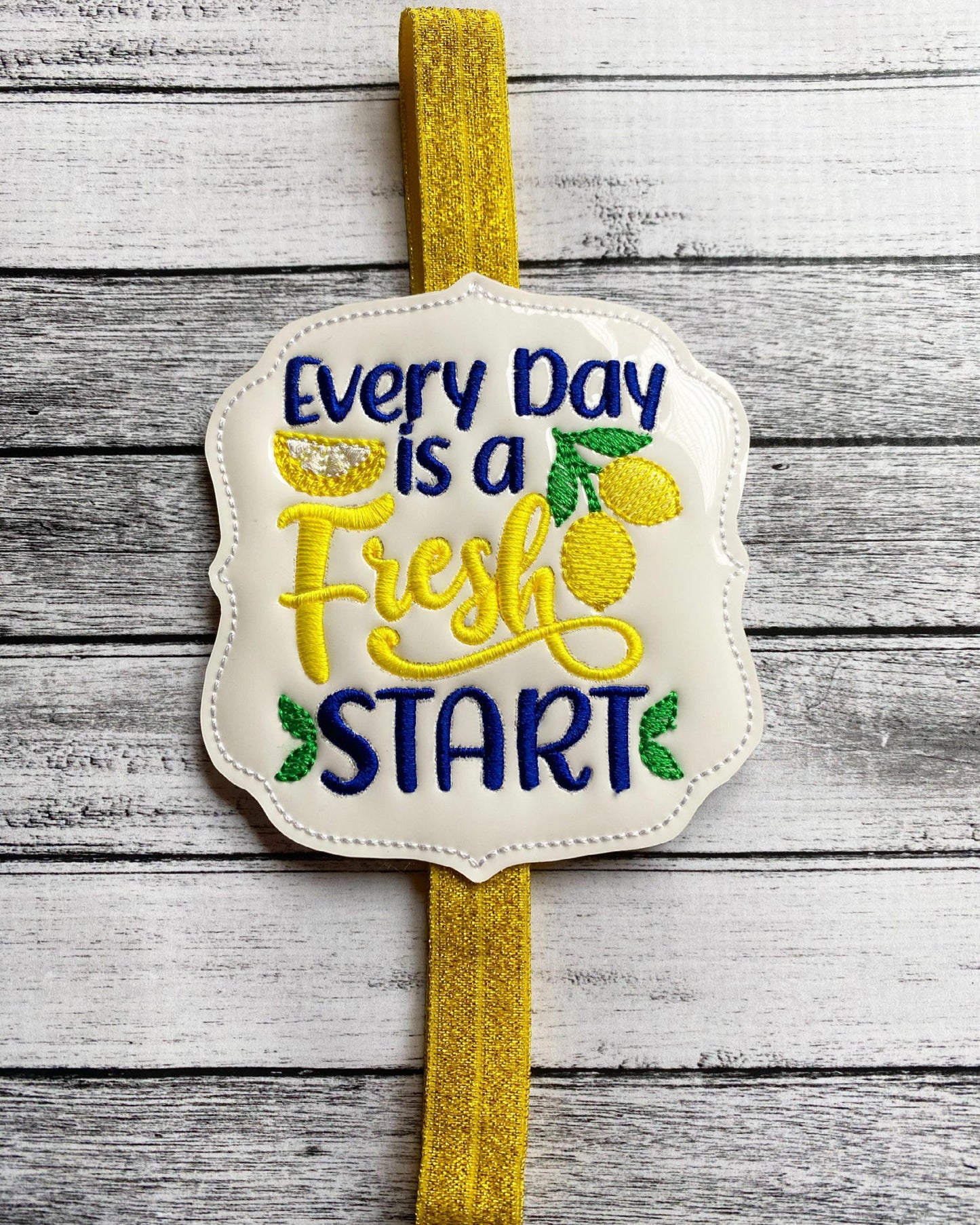 Every Day is a Fresh Start Book Band - Embroidery Design, Digital File