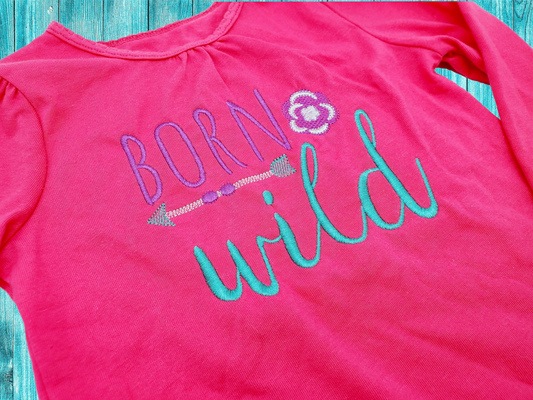 Boho Born Wild- 3 sizes- Digital Embroidery Design