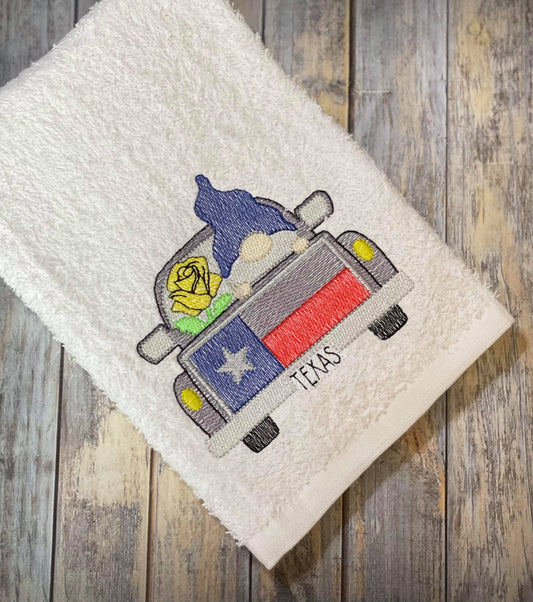 Gnome Texas Truck Sketch- 2 sizes- Digital Embroidery Design