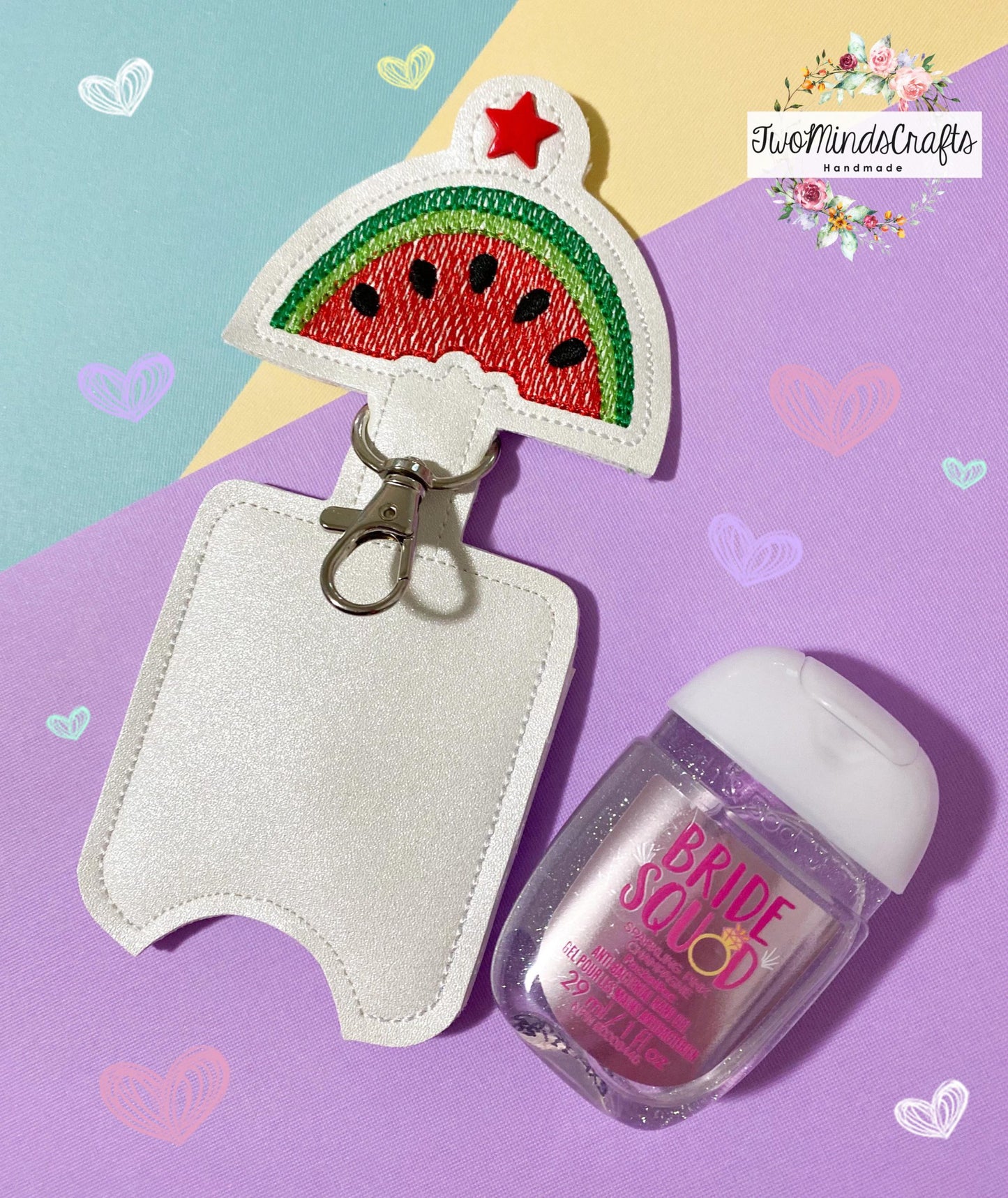 Watermelon Sketch Fold Over Sanitizer Holder 5x7- DIGITAL Embroidery DESIGN