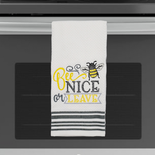 Bee Nice or Leave - 3 sizes- Digital Embroidery Design