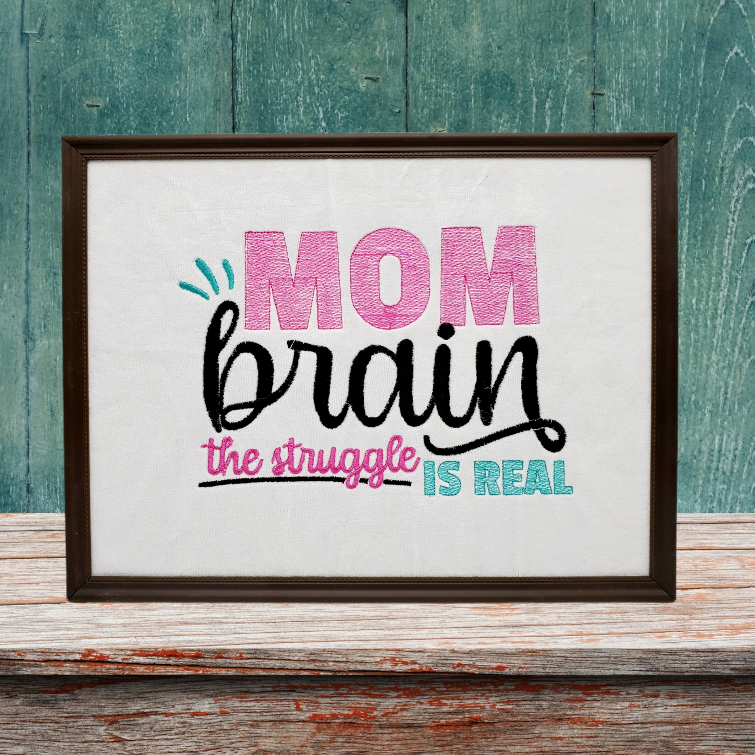 Mom Brain - 3 sizes- Digital Embroidery Design – Henley Designs & Stitch