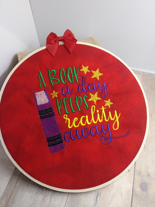 A Book a Day - 4 sizes- Digital Embroidery Design