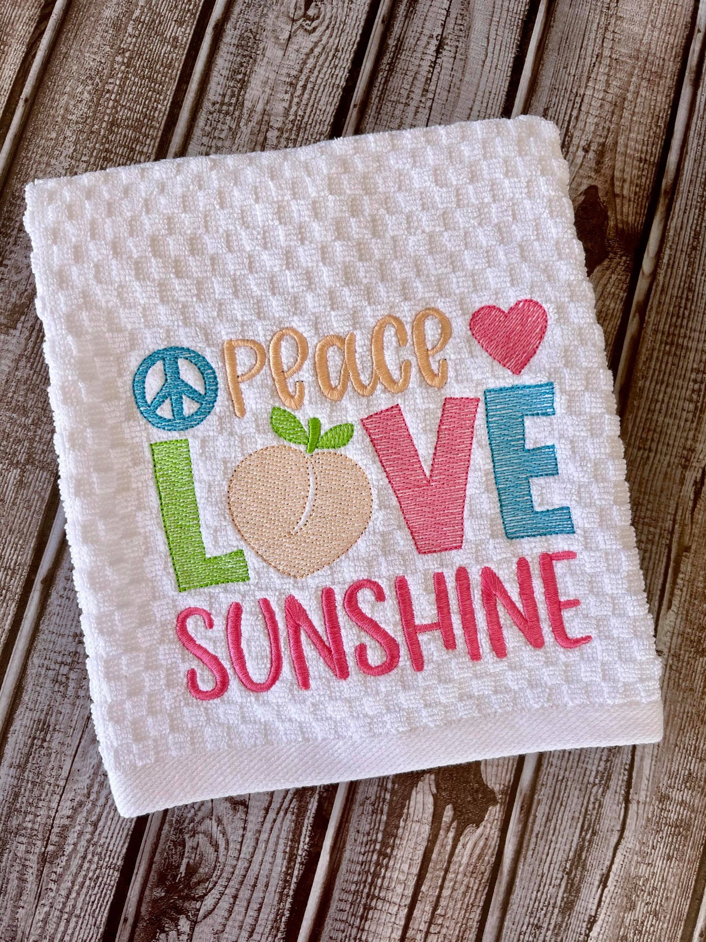 Peace Love Sunshine - 3 sizes- Digital Embroidery Design