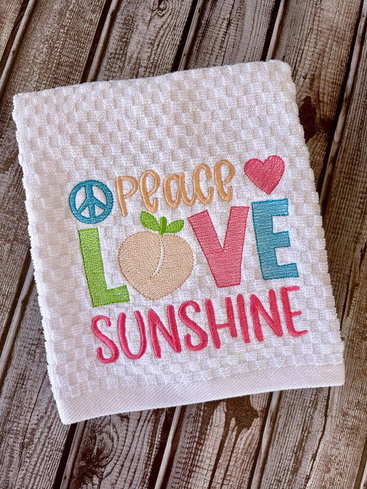 Peace Love Sunshine - 3 sizes- Digital Embroidery Design