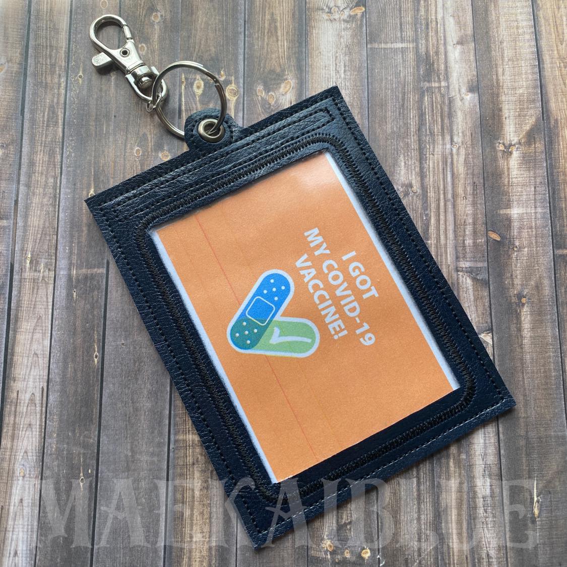 Vertical Vaccination Card Holder Eyelet 5x7