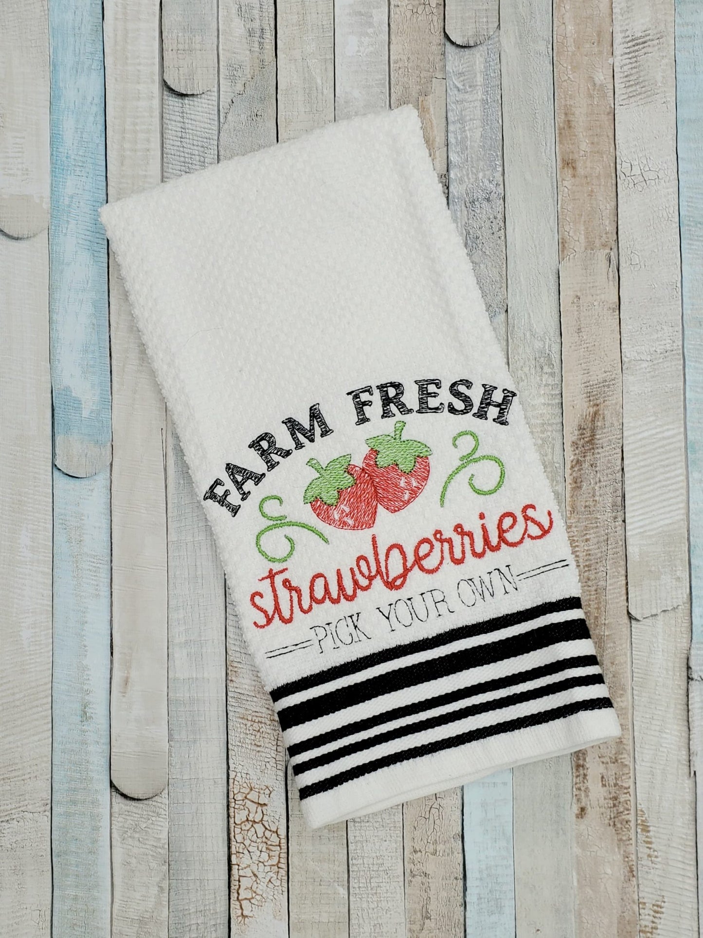 Farm Fresh Strawberries - 4 sizes- Digital Embroidery Design