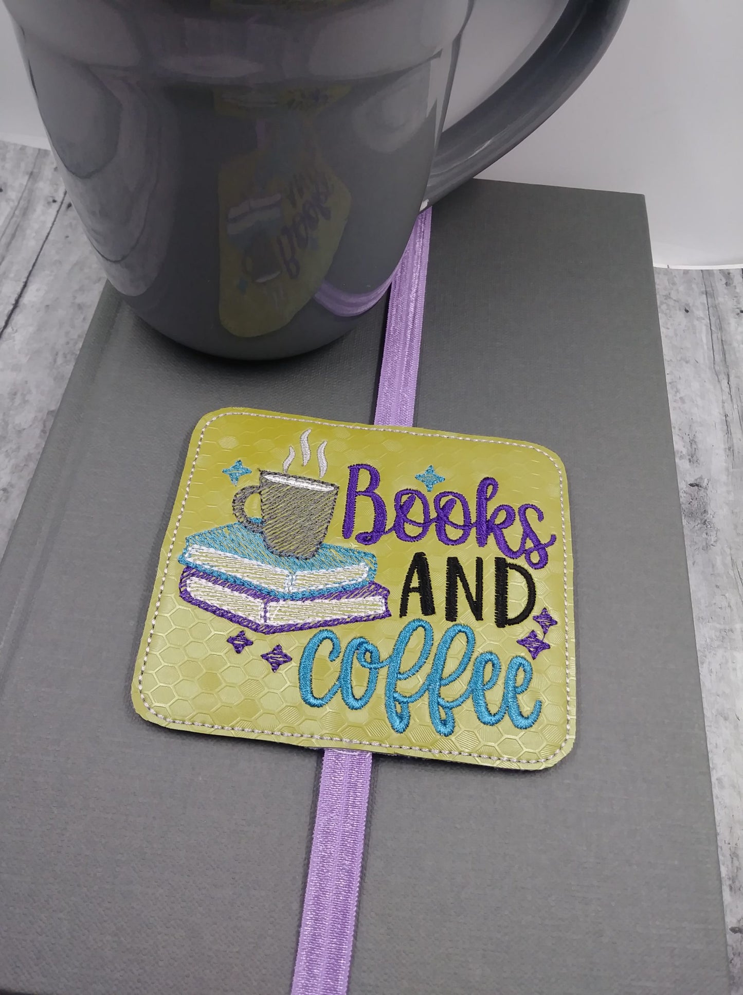 Books and Coffee Book Band - Embroidery Design, Digital File