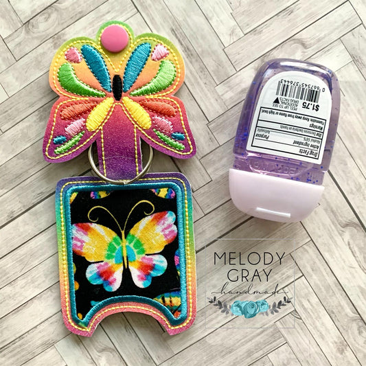 Butterfly Applique Fold Over Sanitizer Holder 5x7- DIGITAL Embroidery DESIGN