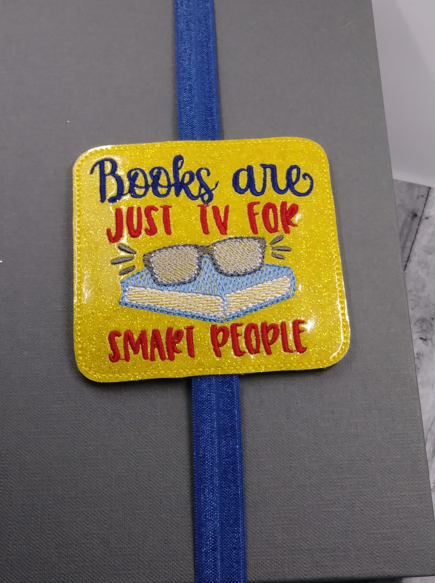 Tv for smart people Book Band - Embroidery Design, Digital File