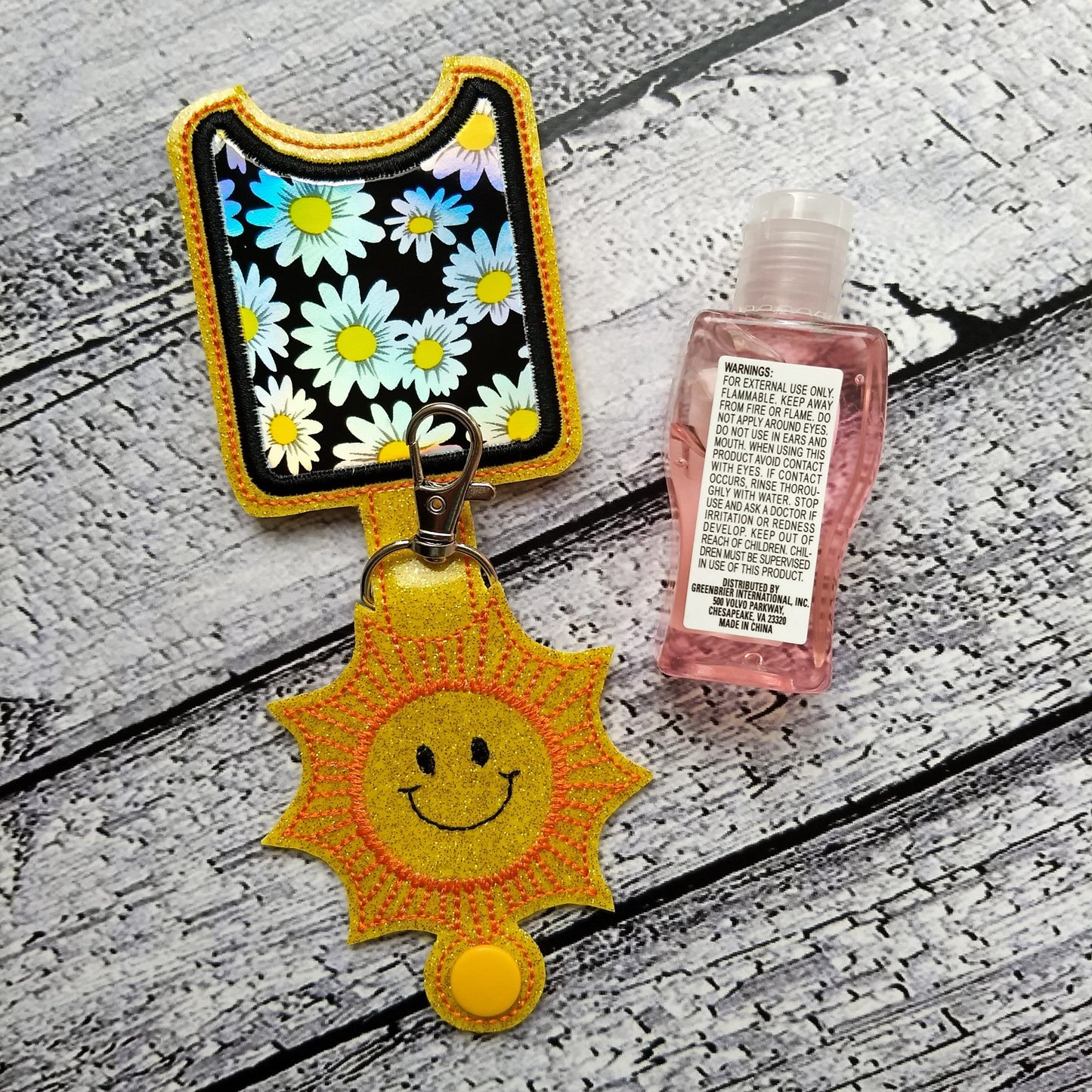 Sun Applique Fold Over Sanitizer Holder 5x7- DIGITAL Embroidery DESIGN