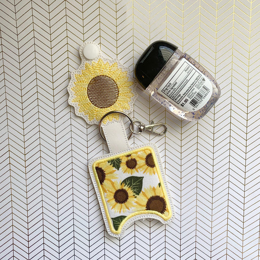 Sunflower Applique Fold Over Sanitizer Holder 5x7- DIGITAL Embroidery DESIGN