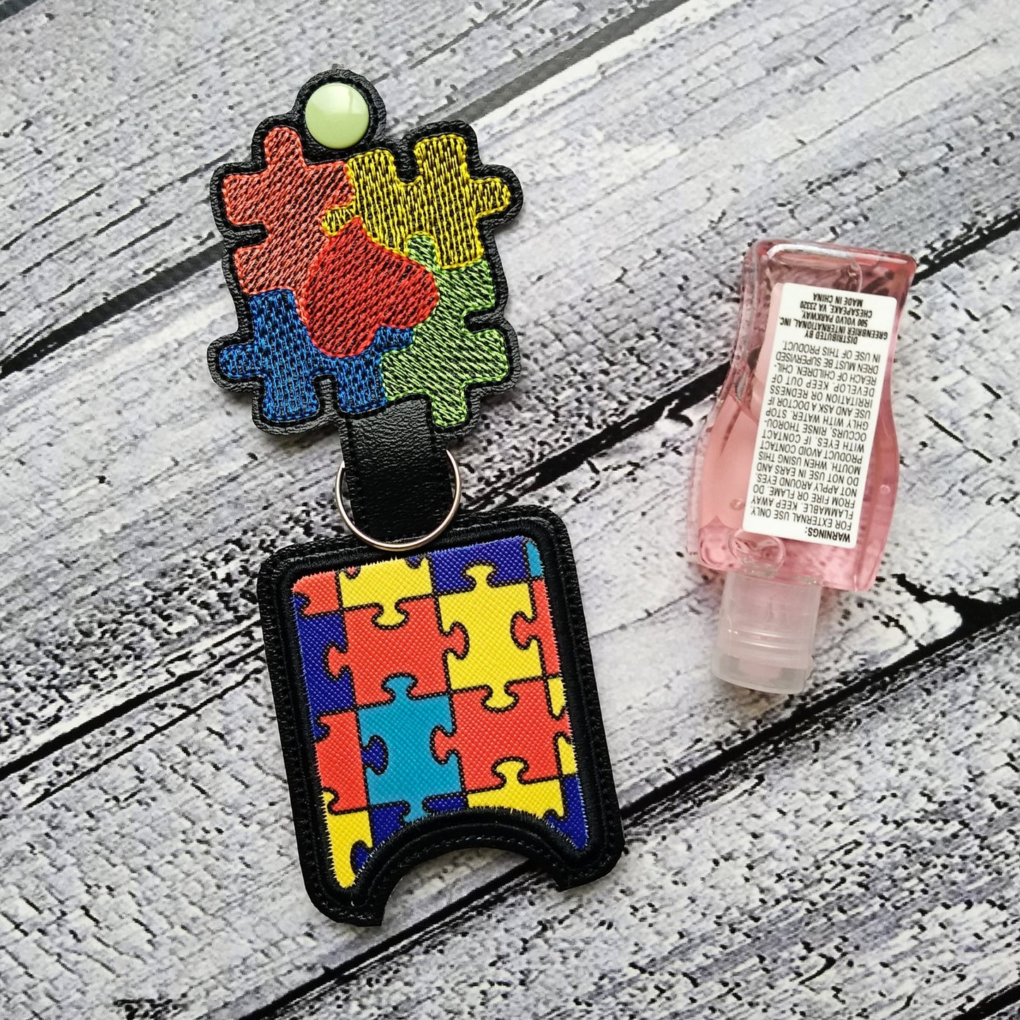 Autism Applique Fold Over Sanitizer Holder 5x7- DIGITAL Embroidery DESIGN